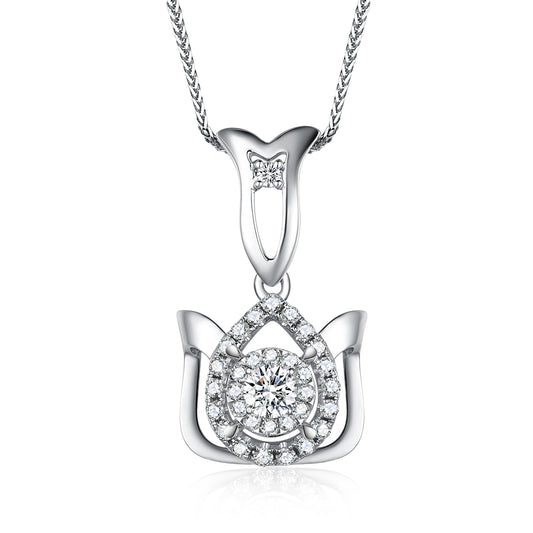 Nice  flowers Oval Cut Lab Diamond Boutique Necklacefiowers