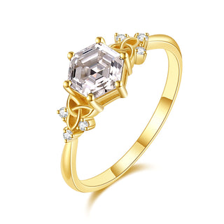 Ethereal Bond · Hexagon Cut Moissanite Engagement Ring