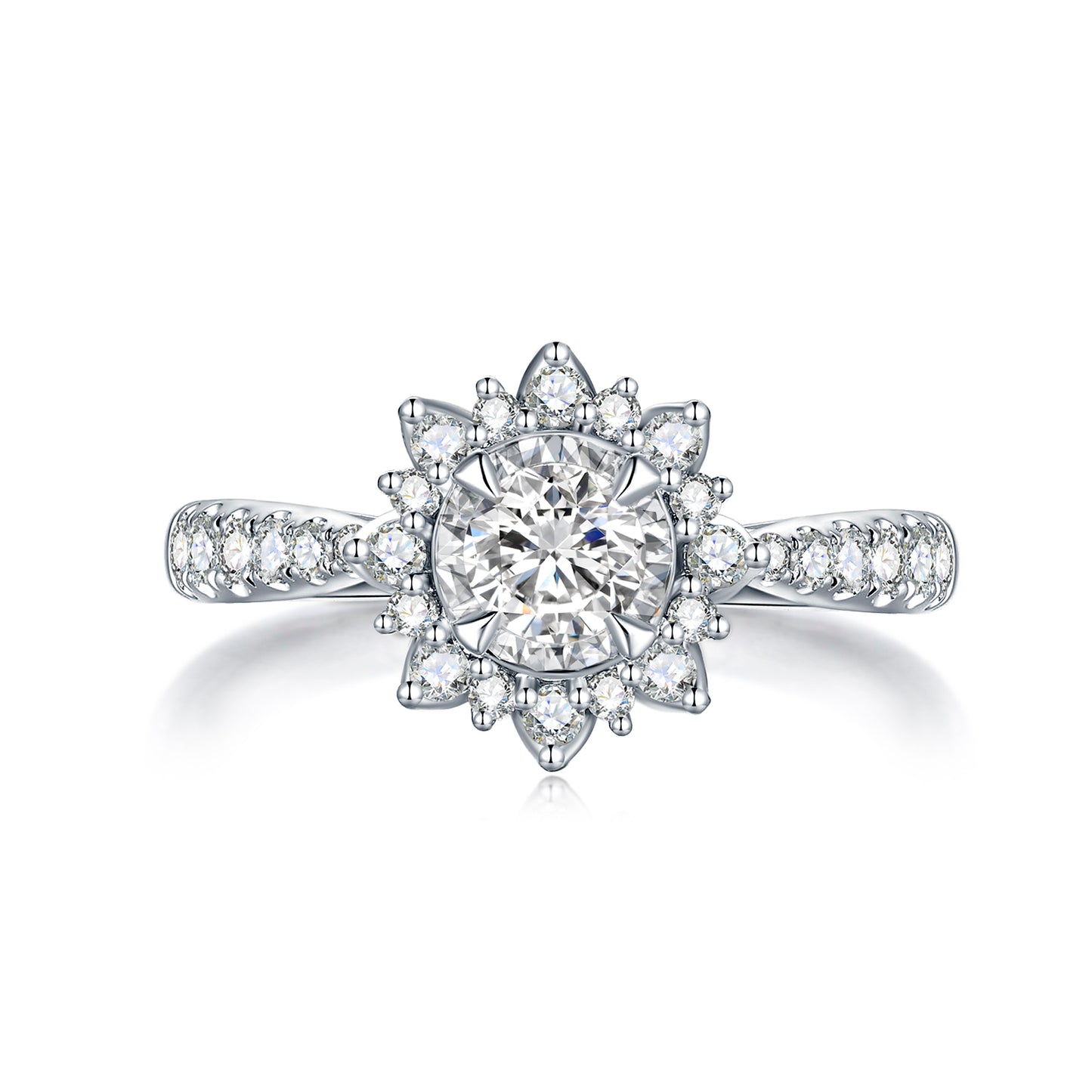 snow  Oval Cut Lab Diamond Boutique Ring fiowers