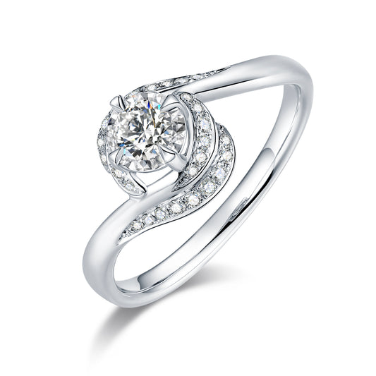 surround  Oval Cut Lab Diamond Boutique Ring fiowers