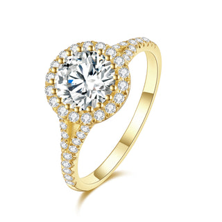 Aurora Crown · Round Cut Moissanite Engagement Ring