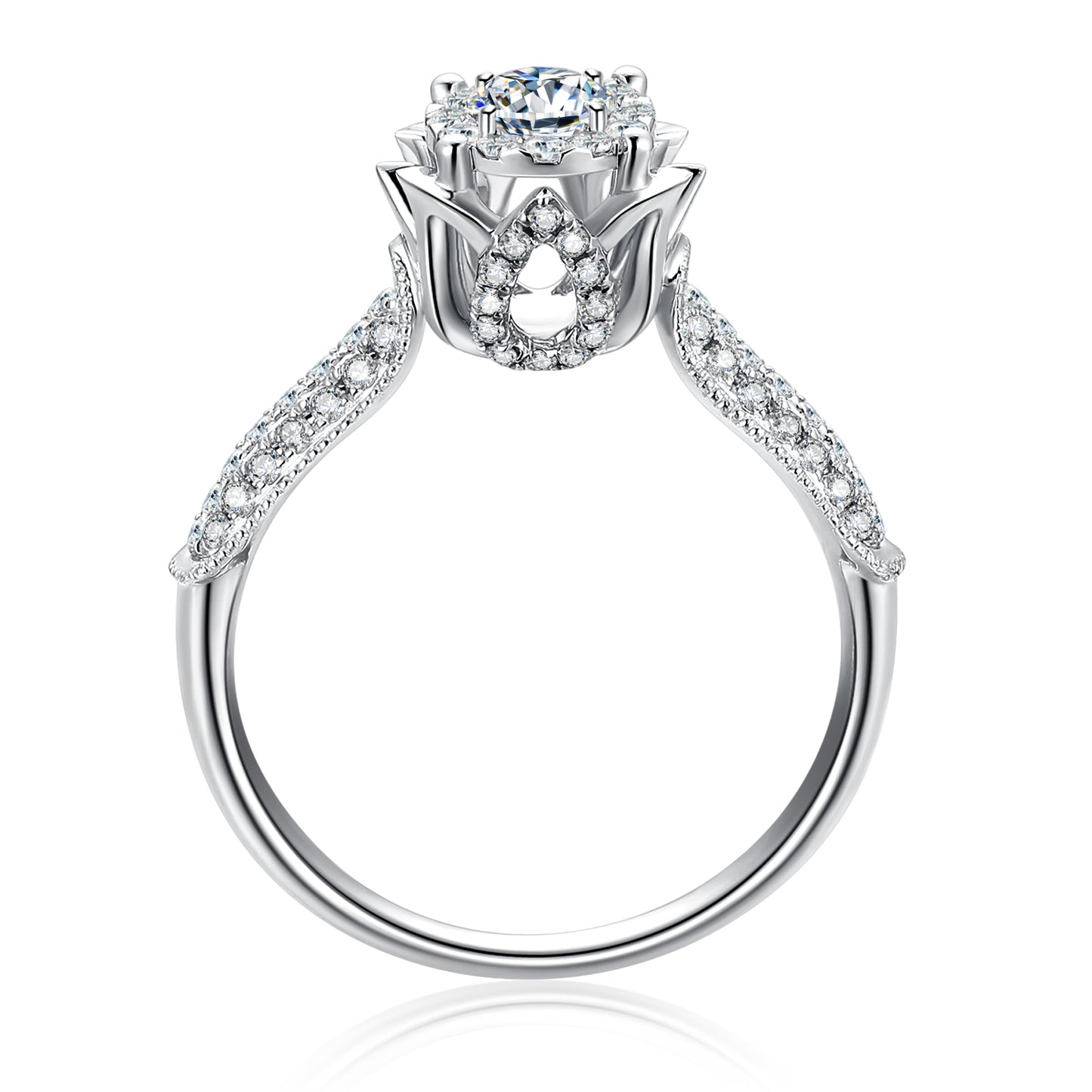 elegant  Oval Cut Lab Diamond Boutique Ring fiowe