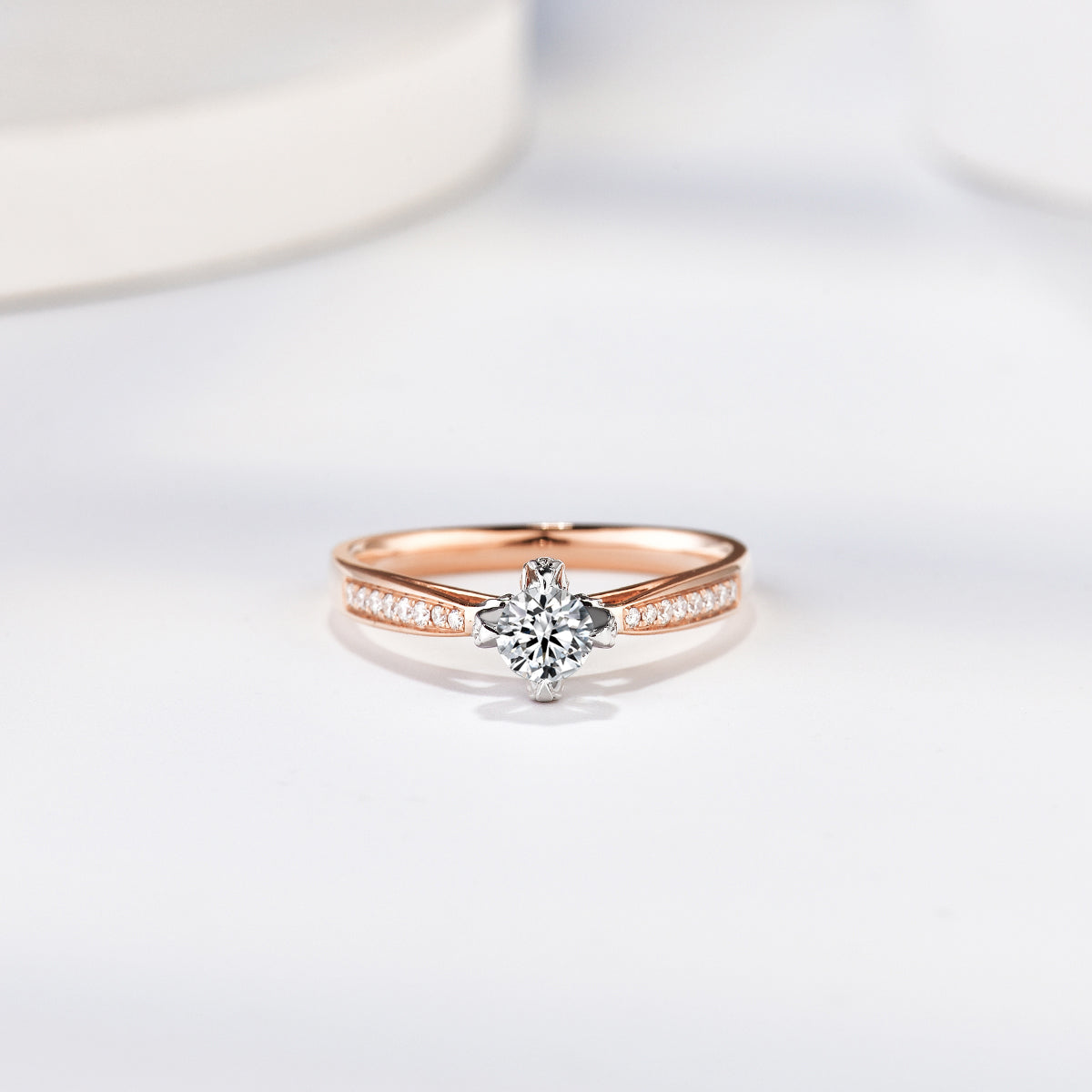 Florescence Dichromatic Oval Cut Lab Diamond Bridal Ring