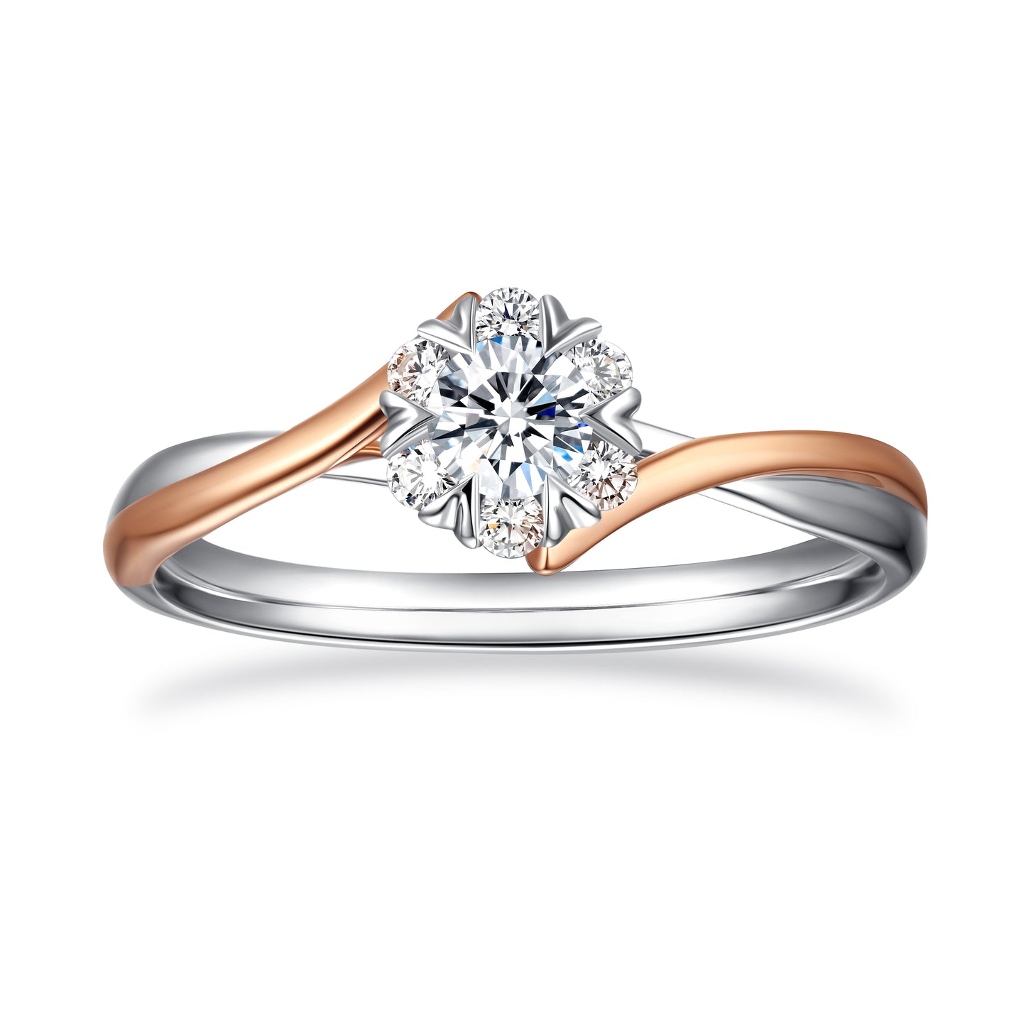 Happy Departure Dichromatic Oval Cut Lab Diamond Bridal Ring