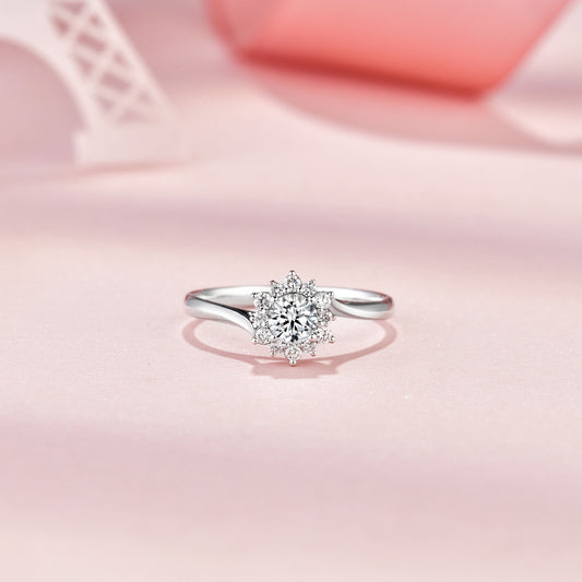 Sunflower  Dichromatic Lab Diamond Engagement Ring