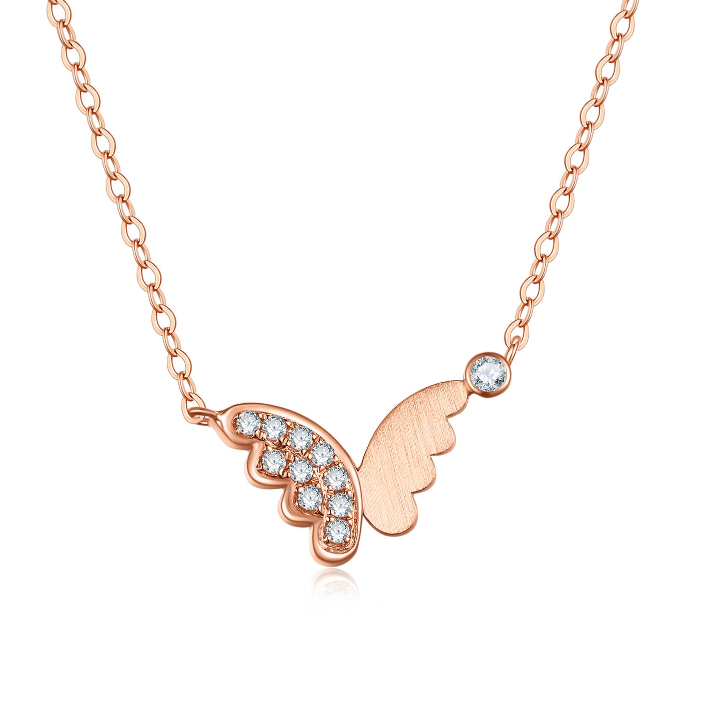 Beautiful butterfly   Oval Cut Lab Diamond Boutique Necklace