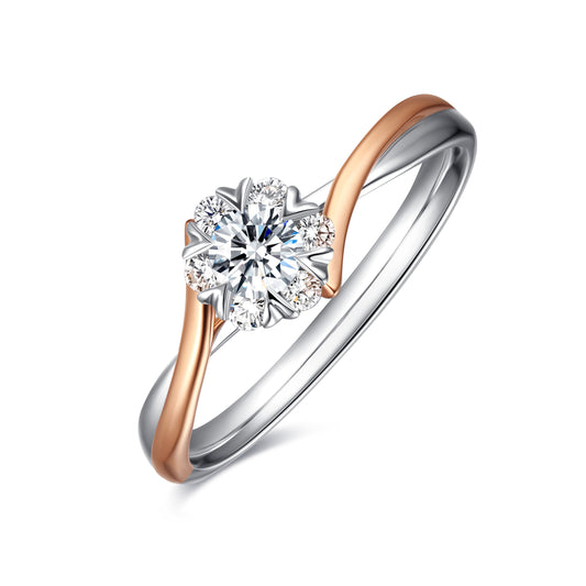 Happy Departure Dichromatic Oval Cut Lab Diamond Bridal Ring