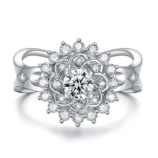 Blossoming Stamens Lab Diamond Engagement Ring