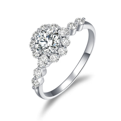 Camellia Love Oval Cut Lab Diamond Bridal Ring