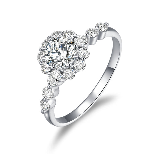 Camellia Love Oval Cut Lab Diamond Bridal Ring