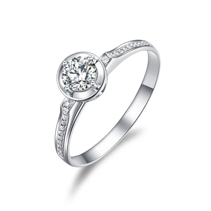 Plain is true  Dichromatic Lab Diamond Engagement Ring