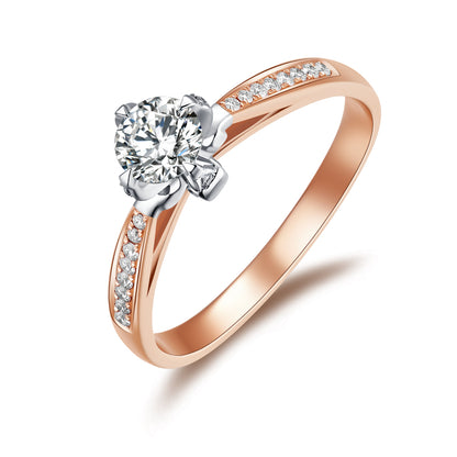 Florescence Dichromatic Oval Cut Lab Diamond Bridal Ring