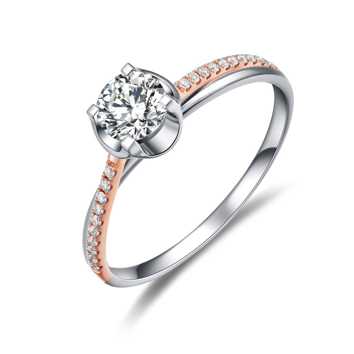 Small ceremony Dichromatic Lab Diamond Engagement Ring