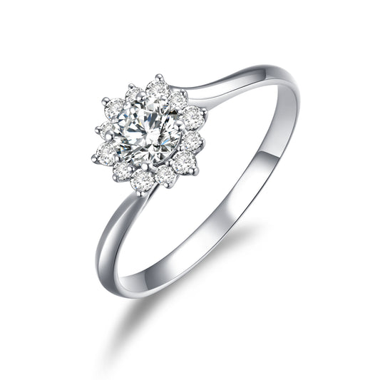 Sunflower  Dichromatic Lab Diamond Engagement Ring