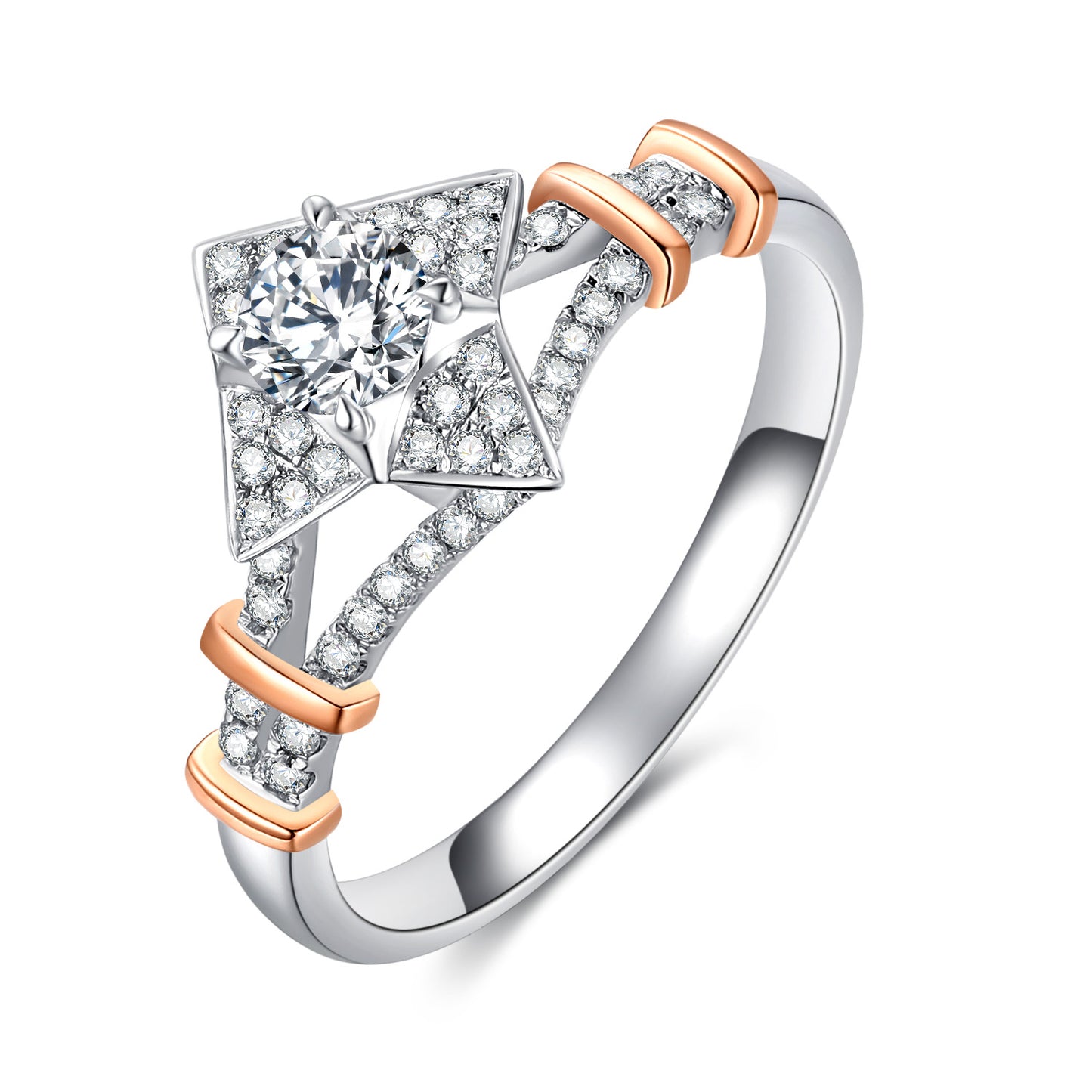 Splendor Of The Stars Dichromatic Oval Cut Lab Diamond Bridal Ring