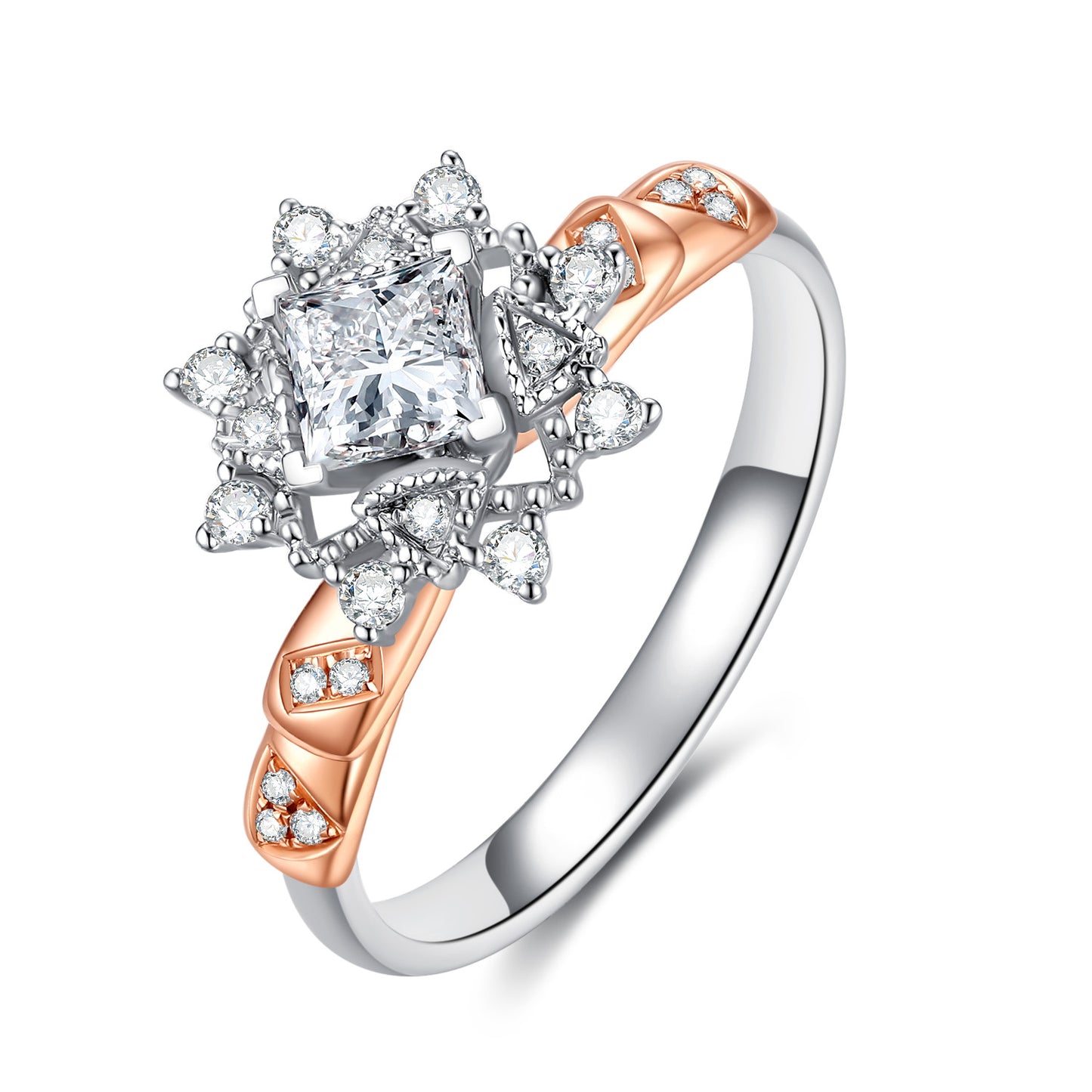 Stars Shine Brightly Dichromatic Oval Cut Lab Diamond Bridal Ring