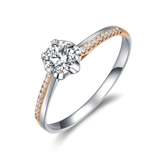 Dichromatic Lab Diamond Engagement Ring