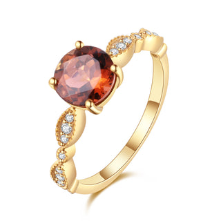 Amber Bloom · Round Cut Tourmaline Promise Ring