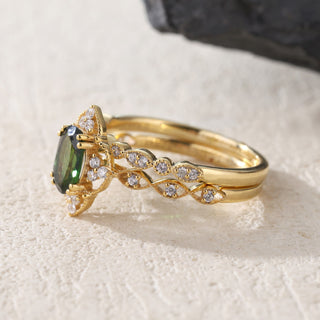 Verdant Vow • Oval Tourmaline Bridal Set