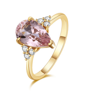Blush Secret · Pear Brilliant Morganite Promise Ring