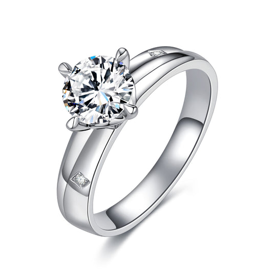 Four-Claw Oval Cut Lab Diamond Bridal Ring