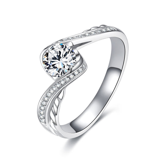 Twist Arm Oval Cut Lab Diamond Bridal Ring