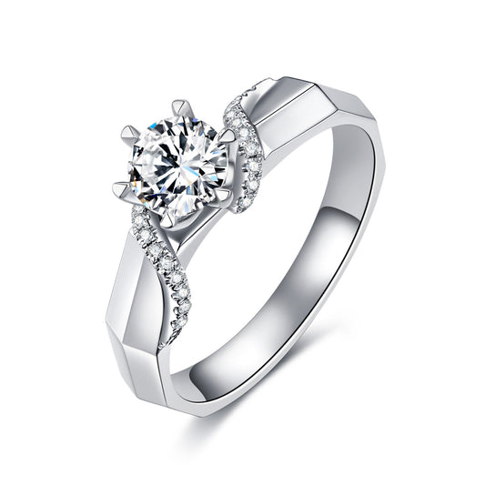 Six Claws Oval Cut Lab Diamond Bridal Ring