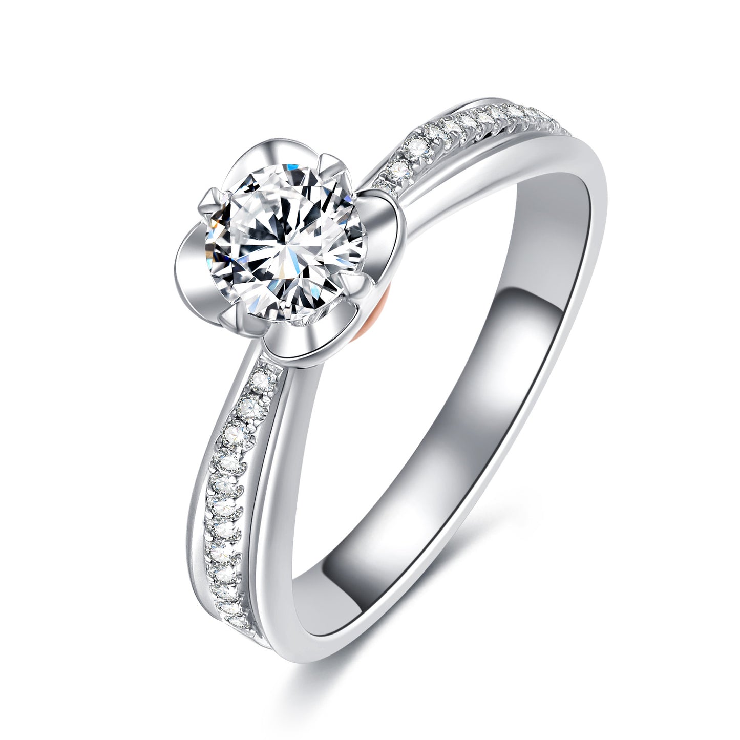 Romantic Dichromatic Oval Cut Lab Diamond Bridal Ring