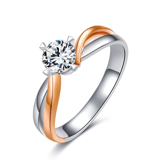 Dichromatic Oval Cut Lab Diamond Bridal Ring