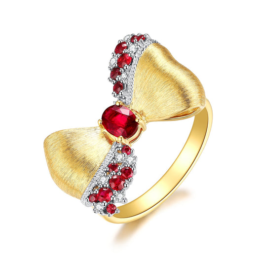 Aestheticism Oval Cut Red Gem Ring