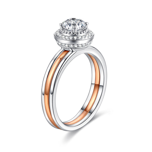 Encounter Dichromatic Oval Cut Lab Diamond Bridal Ring