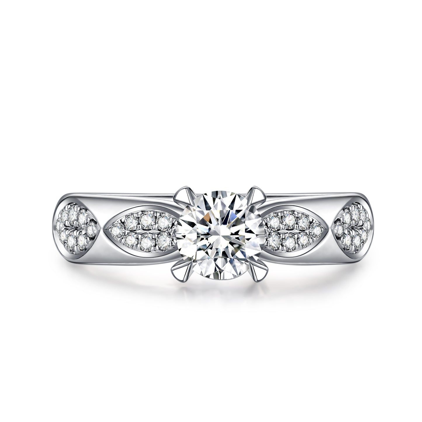 Pomegranate Oval Cut Lab Diamond Bridal Ring