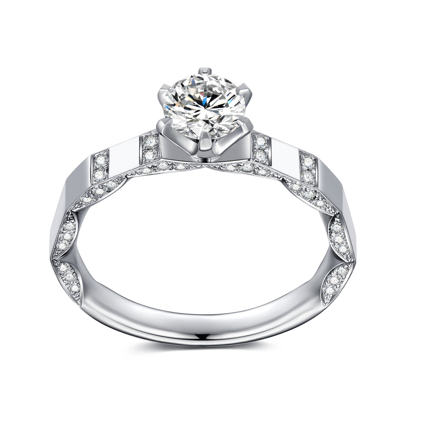 The Crescent Oval Cut Lab Diamond Bridal Ring