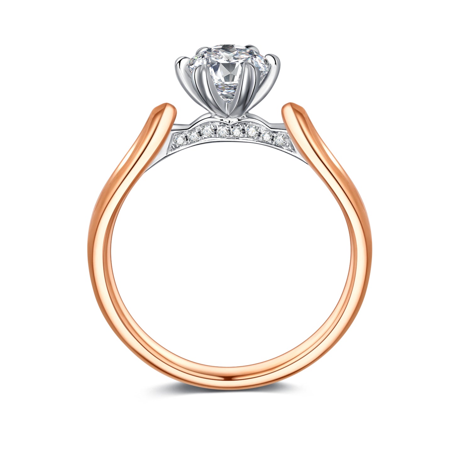 Focus Dichromatic Oval Cut Lab Diamond Bridal Ring