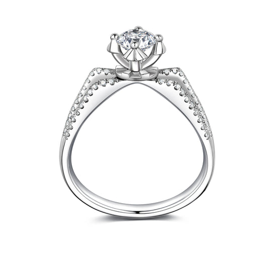 Romantic Atmosphere Oval Cut Lab Diamond Bridal Ring