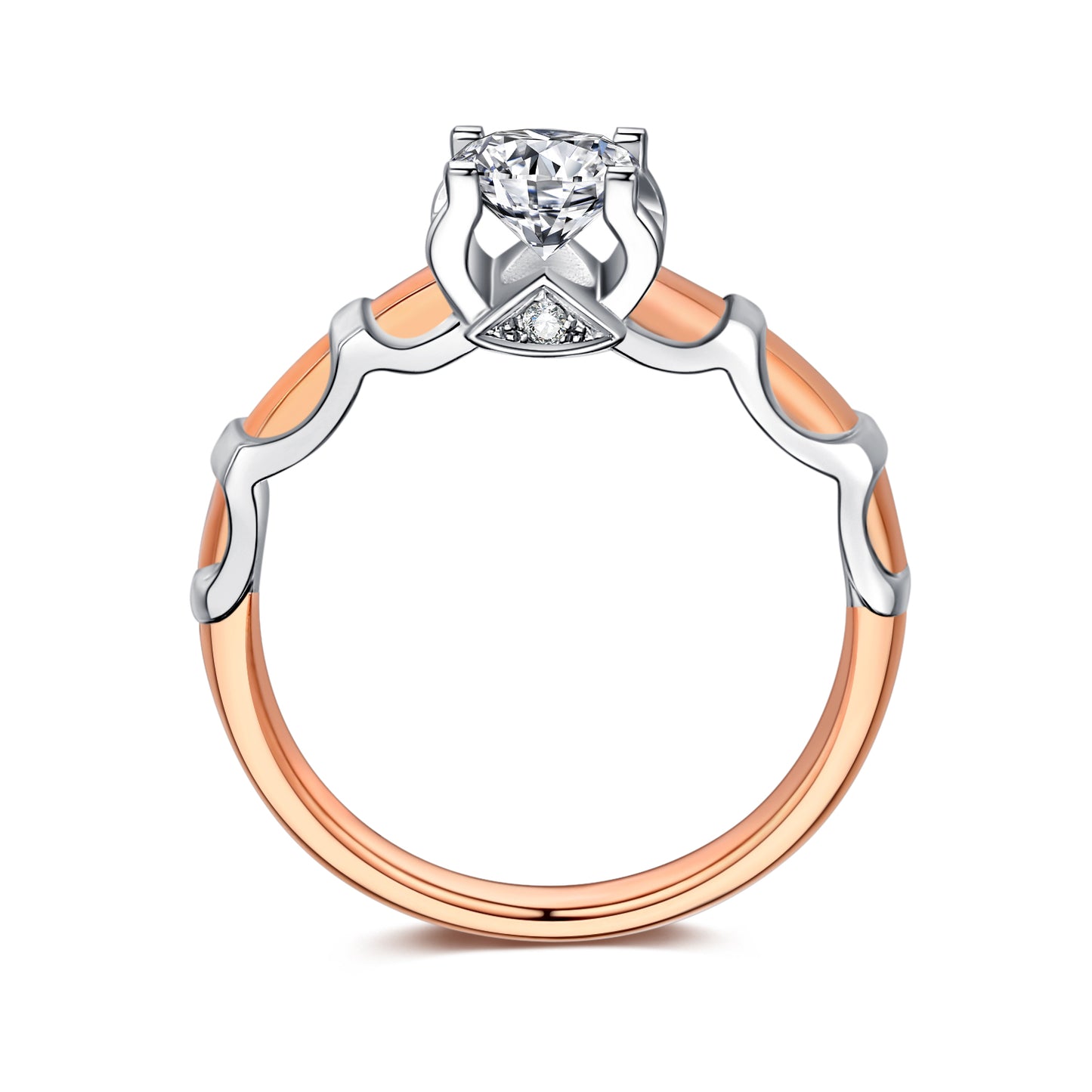 Design Money Dichromatic Oval Cut Lab Diamond Bridal Ring